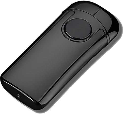 Doubtless Bay Electric Lighter, USB Rechargeable Plasma Lighter, Dual Arc, Windproof Lighter, Flameless Lighter, Lighter for Cigarettes (Black)