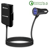 OsxoABB 4 Port USB Car Charger For Front/Back Seat Passengers,Quick Charge 3.0,Smart IC Technology