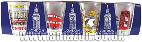 #1 Top Collectible London, England Gold-Rimmed Bus / Routemaster / Route Master Telephone / Phone Box / Telephone Box / Big BenShot Glasses Souvenir! Souvenir / Speicher / Memoria! A Modern, Elegant British UK Collectible! Round Gold Rimmed Shot Glasses With Attractive London Scenes! A Memorable and Authentic British Souvenir! Verres Ã Liqueur / SchnapsglÃ¤ser / Bicchierini / Gafas de Tiro! S01