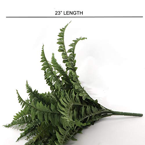 Larksilk Boston Fern Artificial Plants, UV Resistant, Indoor or Outdoor Plant, Fits in Hanging Basket or Planter, 34" Inch Diameter, 35 Fronds - Thumbnail 2