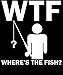tees geek WTF Where's The Fish Men's Funny Fishing T-Shirt - (X-Large) - Black