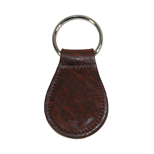 Boston Leather Smooth Leather Tear Drop Key Fob, Brown