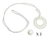 Two Pack ROLLER WINDOW SHADE Double Crochet WHITE RING PULL & SCREW BUTTON SET from Shade Doctor of Maine