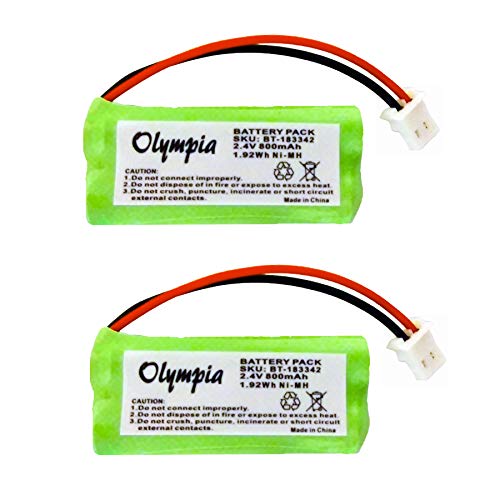 2 Pack Replacement Battery for AT&T EL52213 Cordless Phone (800mAh, 2.4V, NI-MH)