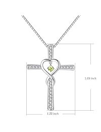 Collar de amor infinito con cruz latina, dije CZ con piedra natal, regalo de cumpleaños y joyería para mujeres y niñas