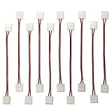 EvZ 10PCS LED 5050 Single Colour Strip Light Connector 2 Pin Conductor 10 mm Wide Strip to Strip Jumper