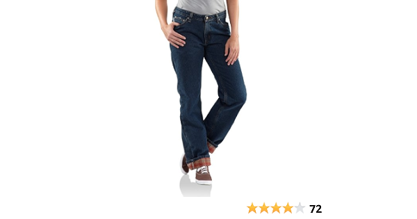 Relaxed Fit Flannel Lined Straight Leg Jean