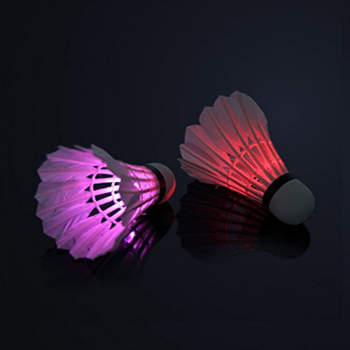 Xubox LED Badminton Shuttlecock, Set of 4 Colorful LED Badminton