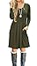 JOSIFER Women's Long Sleeve Pleated Loose Swing Casual T-Shirt Dress With Pockets