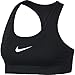 Nike Women's Victory Padded Sports Bra, Dri-FIT Sports Bra for Women with Racerback Design, Black/White, Large