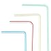 Resinta 500 Pieces Striped Disposable Plastic Straws Multi Colored Flexible Bendable Drinking Straws for Party Supplies, 8 Inch
