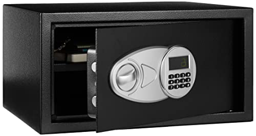 Amazon Basics Steel Security Safe Box with Digital Keypad, for Valuables, Cash,