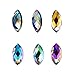 Bememo 2000 Pieces Shiny AB Rhinestones Flat Back with Tweezer Horse Eye Rhinestones Nail Rhinestones Gems Decorations for Nail Supplies Crafts