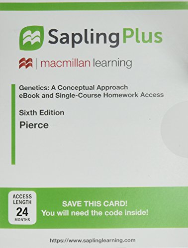 Download Sapling Plus for Genetics: A Conceptual Approach (One-Term Homework with Twenty-Four Months e-Book Access)