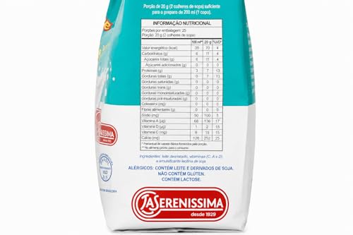 La Serenissima Leite em Pó Desnatado Instantâneo, 500g, 0% Gorduras, Fonte de Cálcio, Proteínas e Vitaminas