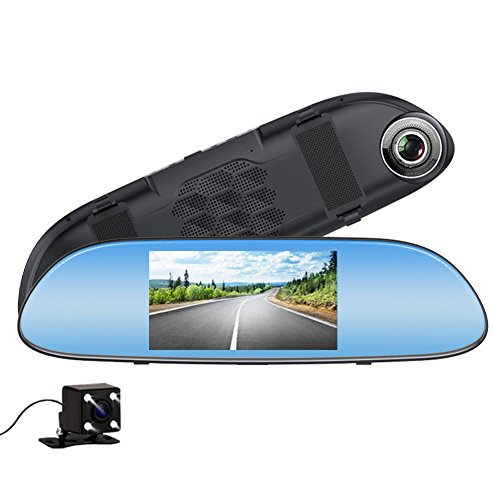 TekBow Car Video Recorder Dual Lens Dash Cam 5.0" Touch Screen Rearview Mirror Full HD 1080P 170 Degree Wide Angle with Front and Back Camera, Night Vision, G-Sensor, Parking Mode, Loop Recording - Thumbnail 7