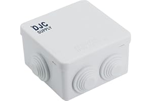 DJC Supply Co. 4" x 4" x 2.75" PVC Waterproof Plastic Junction Conduit Box with Pre Molded 3/4" & 1" Conduit Holes (4" x 4" x 2.75", 1 Pack)