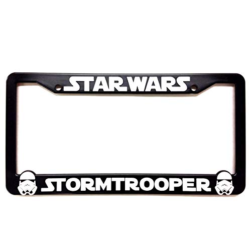 Custom Car Gear (2) Star Wars Storm Troopers License Plate Frames Bracket 3D Raised Letters, Black w - //coolthings.us
