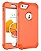 BENTOBEN iPhone 6S Case, iPhone 6 Case, 3 in 1 Heavy Duty Rugged Hybrid Hard PC Soft Silicone Bumper Shockproof Non-Slip Protective Case Cover for Apple iPhone 6S/iPhone 6 (4.7 Inch), Coral Orange