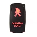 MICTUNING LS08302 5pin BIGFOOT Rocker Switch ON-OFF LED Light 20A 12V Red