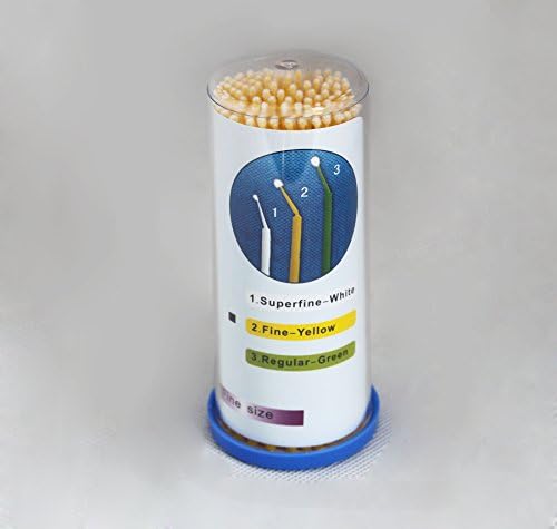 400pcs Dental Disposable Micro Applicator Brush Bendable Yellow Color Fine