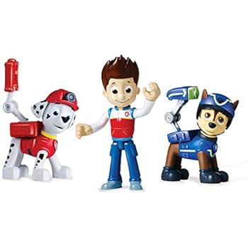 Paw Patrol Action Pack Pups Figure Set, 3 Pack, Ryder, Chase & Marshall
