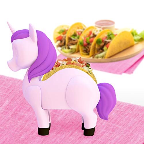 image for California Home Goods Unicorn Taco Holder for Kids, Set of 2 Taco Hold