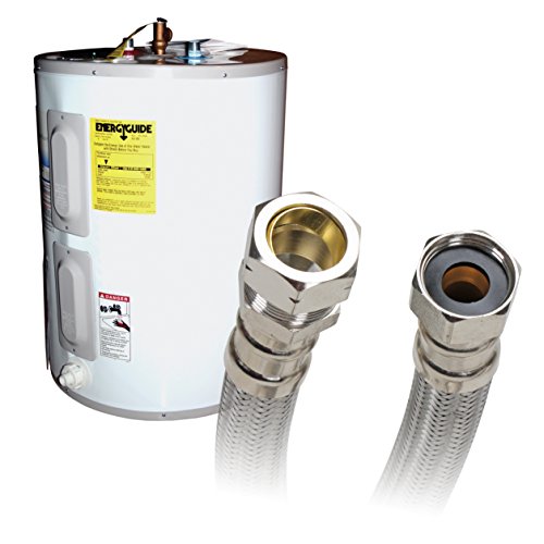 Fluidmaster B4H24 Water Heater Connector, Braided Stainless Steel 3/4