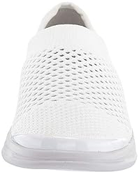 BZees Women's Charlie Slip-Ons Loafer, White,7 M US