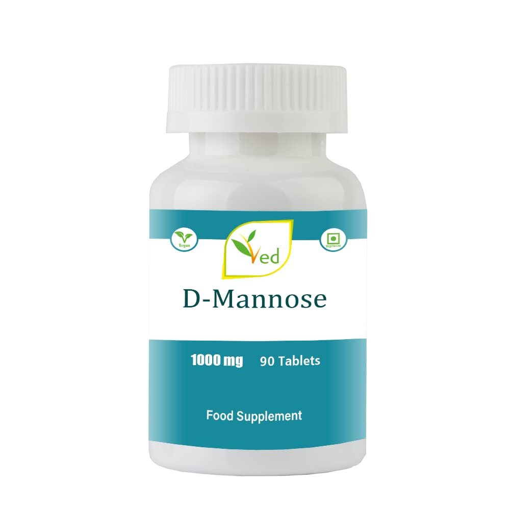 VED D Mannose 1000mg Tablets – Urinary Tract & Bladder Support – 90 Vegan Tablets – Food Supplement for Women & Men