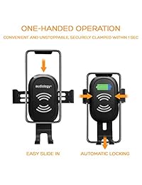Cargador inalámbrico para automóvil, tablero de instrumentos, soporte para teléfono celular, soporte de ventilación para automóvil, parabrisas para teléfono, cargador inalámbrico rápido 10W   7.5W, compatible con iPhone Xs   Xs Max   XR   X   8 8 Plus, Sa