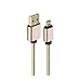 USB to Micro USB Cable Android Charger Cable Fast Charge,Short Micro USB Charging Cable 3FT Pack,USB Micro Cable Micro USB Charge Cable for Samsung Tablet/Galaxy,Kindle Charger Cord,LG,PS4-Silver Gold