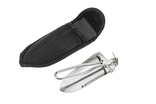 JMAF Stainless Steel Folding Trowel Great for Light Gardening and Camping, Comes in a Holster