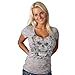 Hot Leathers GLC1037 Silver, 2XL Victorian Skull Ladies Burnout Biker T-Shirt (Silver, XX-Large)