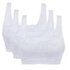 Vertvie Womens Strech zonder beugel, push-up yoga sports beha beha topset voor fitness training pak van 3