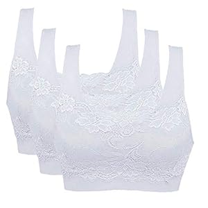 Vertvie Womens Strech zonder beugel, push-up yoga sports beha beha topset voor fitness training pak van 3