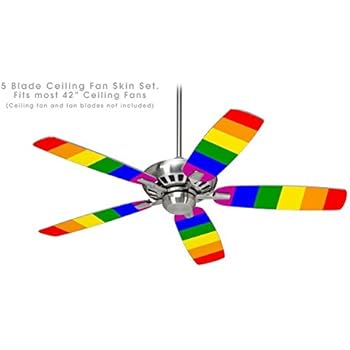 Amazon Com Rainbow Stripes Ceiling Fan Skin Kit Fits Most 42