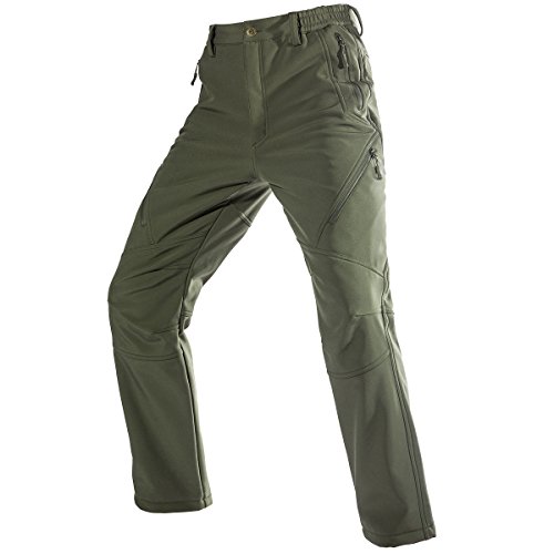 FREE SOLDIER Men's Fleece Lined Outdoor Cargo Hiking Pants Water Repellent Softshell Snow Ski Pants  - //coolthings.us