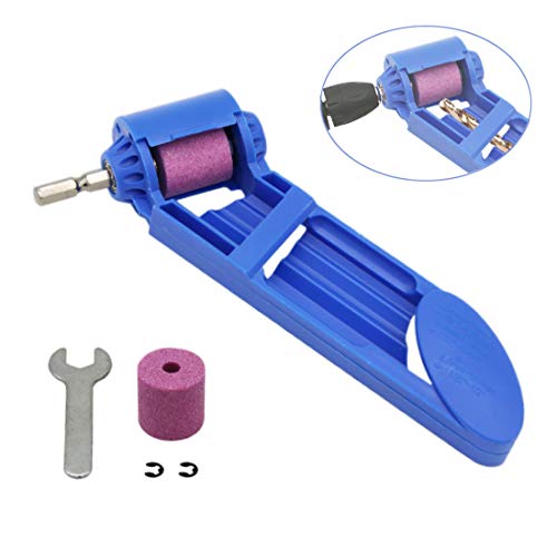CZS Drill Bit Sharpener Portable Diamond Drill Bit Sharpening Tool Corundum Grinding Wheel for Iron-based Drill Bits Fit Width Range 5/64"-1/2" (2-12.5mm),One Extra Corundum Grinding Wheel and Wrench