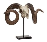 Deco 79 Polystone Sheep Skull on Stand, 22 by 17-Inch