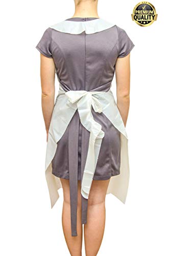 100 Pack White PE Aprons with Extra Long Ties 28 x 46. 2 Mil Disposable Poly Aprons. Liquid-Proof Workwear. Protective Plastic Uniform Aprons for Men, Women. Lightweight, Breathable. Wholesale price.