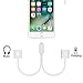 Lightning Jack Adapter for iPhone X 10 iPhone 8/8Plus iPhone 7/7Plus Dual Lightning Audio Dual Lightning Adapter (White)