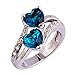 Women’s Rings,Chaofanjiancai Ladies Rhinestone Double Heart Silver Ring Vintage Crystal Wedding Engagement Lover Jewelrythumb 3