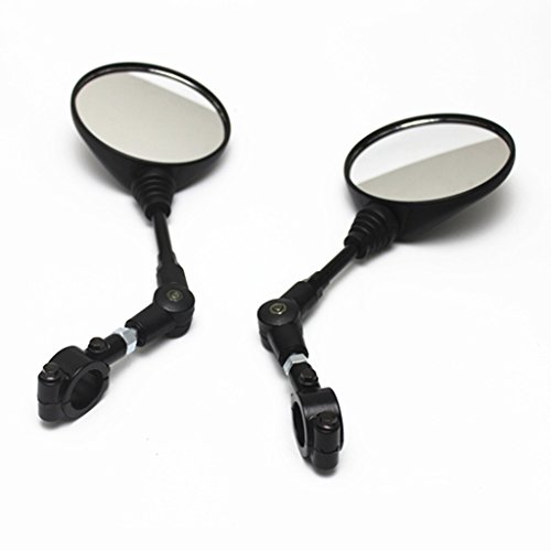 Motorcycle Folding 10mm Round Rear View Mirrors & Mirror Adaptor Universal ATV For Honda Yamaha Kawasaki Suzzuki Chopper Bobber
