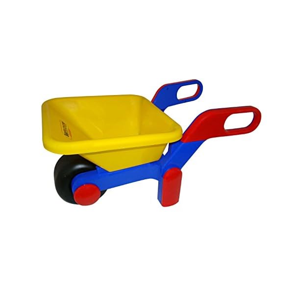 Wader Kinder Schubkarre Bauschubkarre blau rot gelb 64 cm