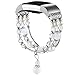 Simpeak 5.8-7.2 Fashion Band Compatible with Fitbit Charge 2 Smartwatch, Elastic Women Beaded Band Replacement for Fitbit Charge 2 Only, White