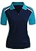 CLOVERY Women's Active Wear Short Sleeve Zipup Polo Shirt