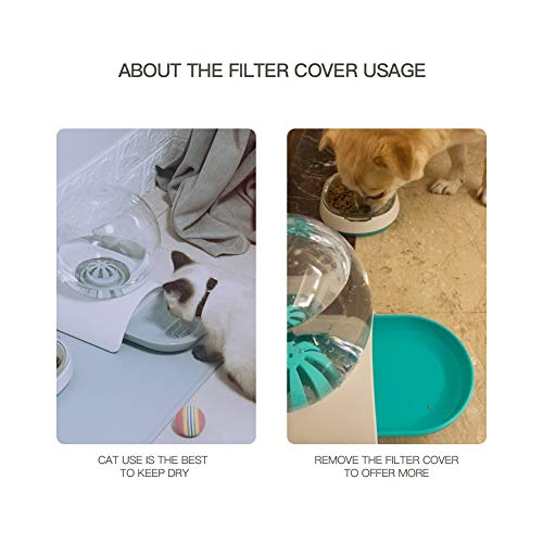 YOYOPET Automatic Replendish Gravity Waterer Rustproof Pet Water Dispenser for Dogs/Cats or Small Pets Include Filter Cover and Charcoal Filters Add Non-Slip Bottom