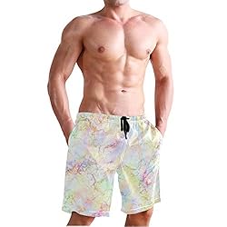 Men's Summer Cool Swim Trunks Quick Dry Abstract