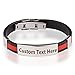 Gagafeel Stainless Steel Rubber Bracelet Custom Engraved Message Bangle Greek Pattern Gift for Men Women